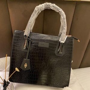 Black croc bag